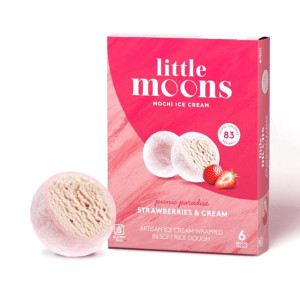 LITTLE MOONS Jahodová Mochi Zmrzlina A Smetana 192g