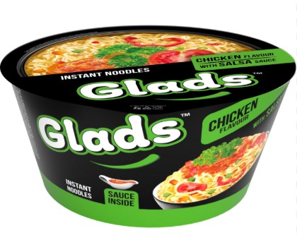 chi tiết GLADS Instantní Nudle V Misce S Kuřecí Příchuti A Salsa Omáčkou 85g