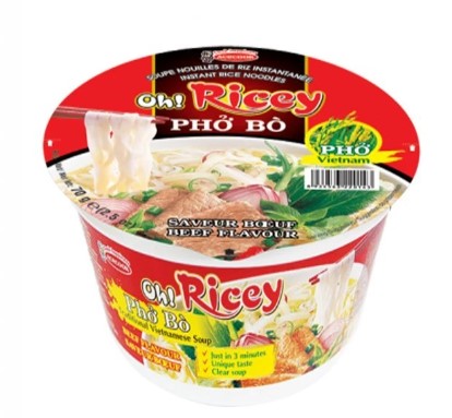 chi tiết OH! RICEY Rýžové Nudle S Příchutí Hovězí Cup 71g