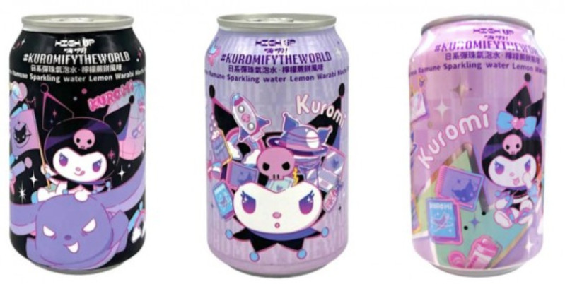 chi tiết HIGH UP Ramune Kuromi Sparkling Water Lemon Warabi Mochi 330ml