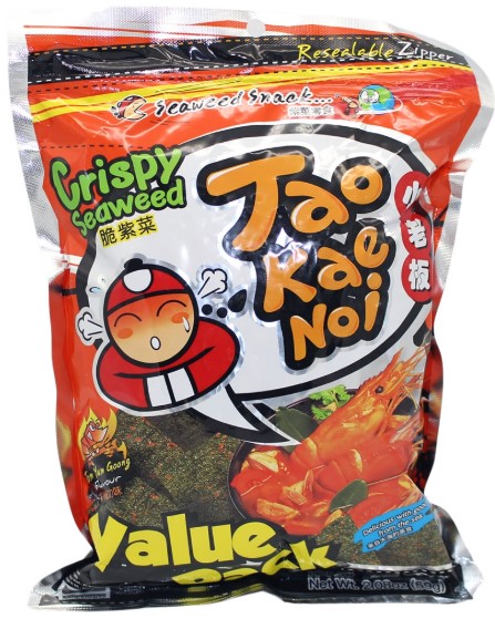 chi tiết TAOKAENOI Chipsy Z Mořských Řas Tom Yum Goong 59g
