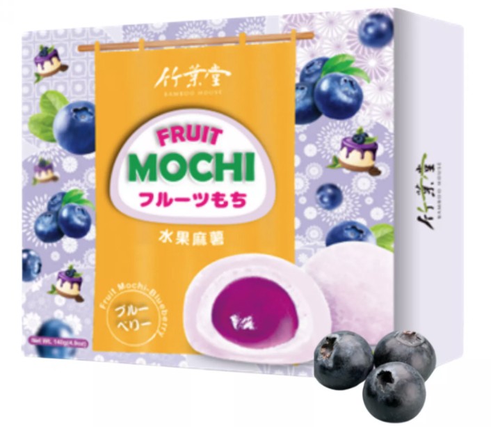 chi tiết BAMBOO HOUSE Rýžové Koláčky Mochi S Příchutí Borůvky 120g