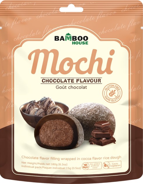 chi tiết BAMBOO HOUSE Mochi Čokoládová Příchuť 180g