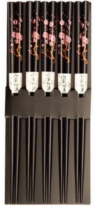 chi tiết JP Japonské Hůlky (Černé) 5 párů