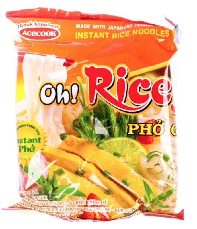 chi tiết OH! RICEY Instantní Rýžové Široké Nudle S Příchutí Kuřecí 63g