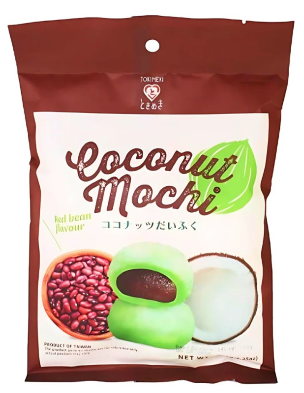 chi tiết TOKIMEKI Mini Mochi Red Bean Coconut Pandan 120g