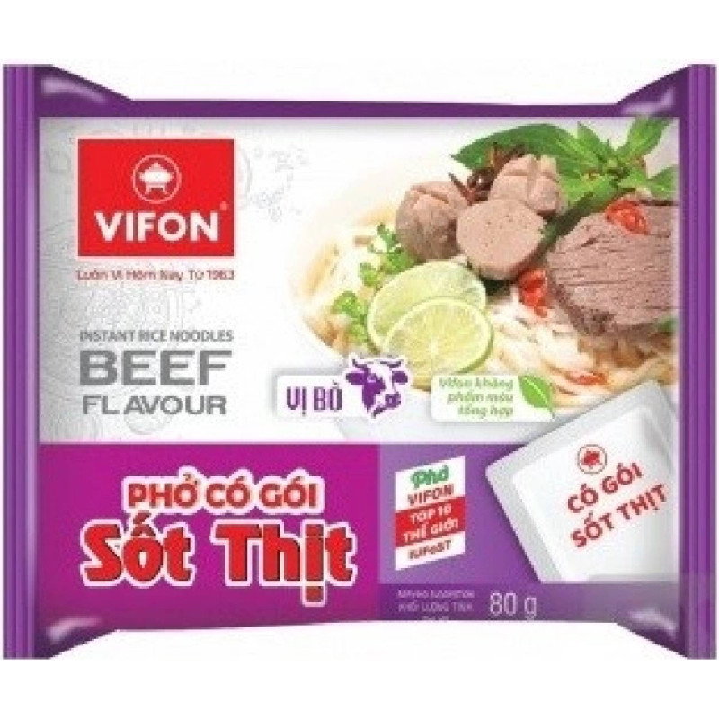 chi tiết VIFON Instantní Rýžové Nudle S Příchutí Hovězí 80g