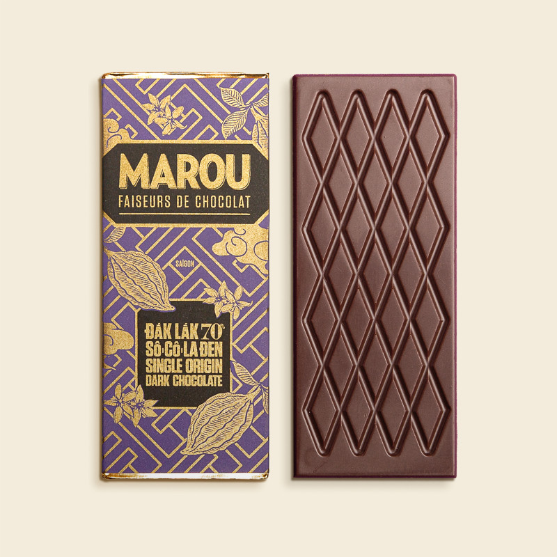 chi tiết MAROU Mini Čokoládová Tyčinka DAK LAK 70% 24g