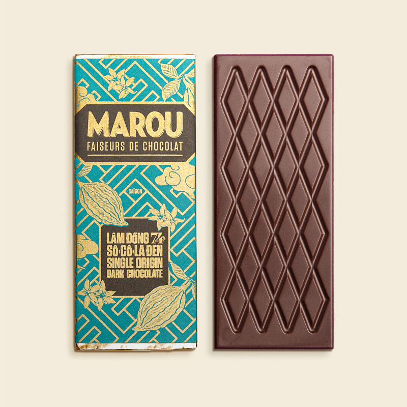 chi tiết MAROU Mini Čokoládová Tyčinka LAM DONG 74% 24g